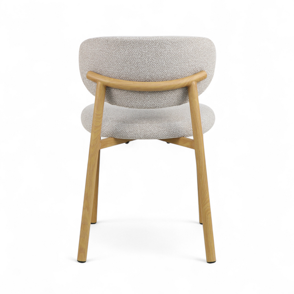 Chaise repas tissu gris clair