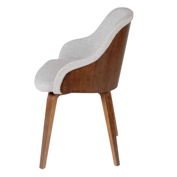 Chaise accoudoirs en tissu gris clair Kyo