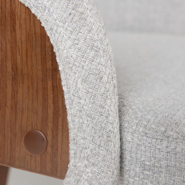Chaise accoudoirs en tissu gris clair Kyo