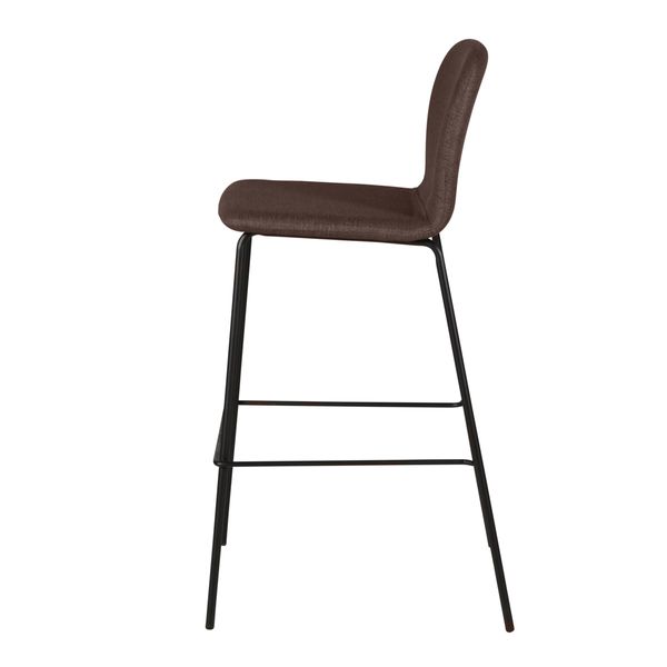 Chaise plan de travail tissu ombre piètement métal h 65 cm SENSE