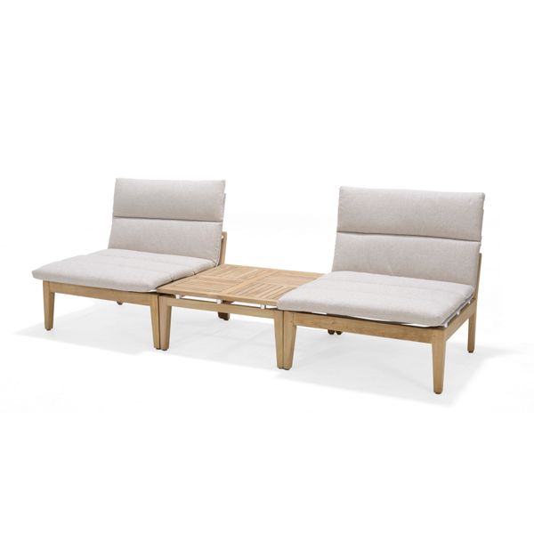 Fauteuil d'extérieur tissu beige AZUR