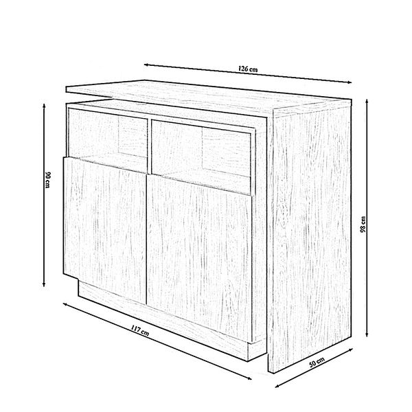 Îlot central cuisine 125cm plateau pivotant Luma