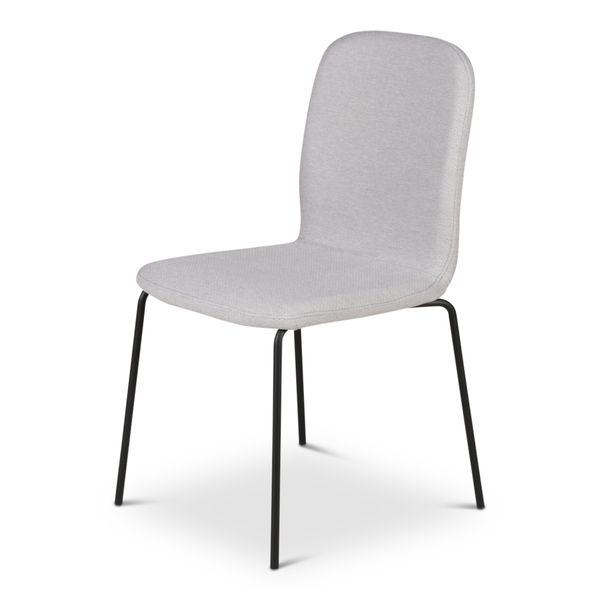 Chaise tissu gris clair piètement métal SENSE