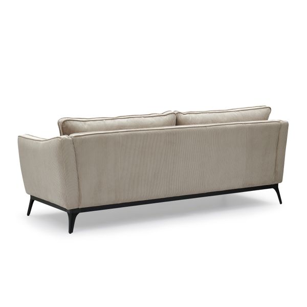 Canapé 3 places velours côtelé beige Cleo