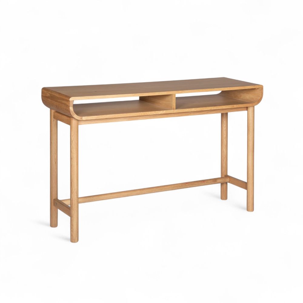 Console 120 cm 2 niches chêne naturel