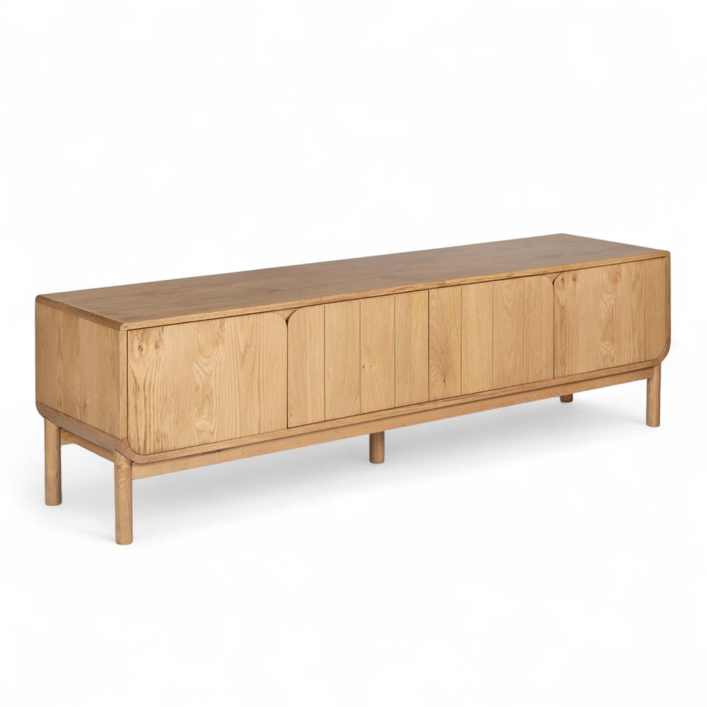 Meuble télé 180 cm 4 portes en chêne naturel