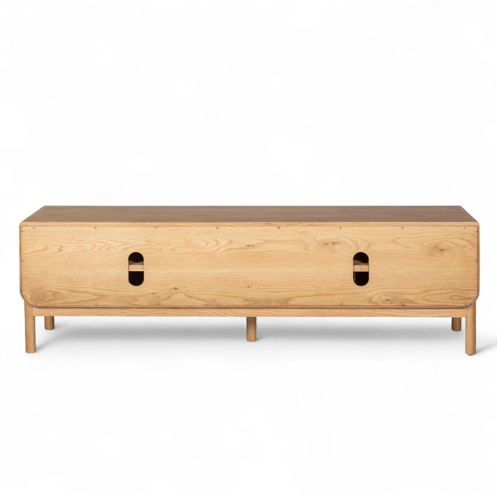 Meuble télé 180 cm 4 portes en chêne naturel