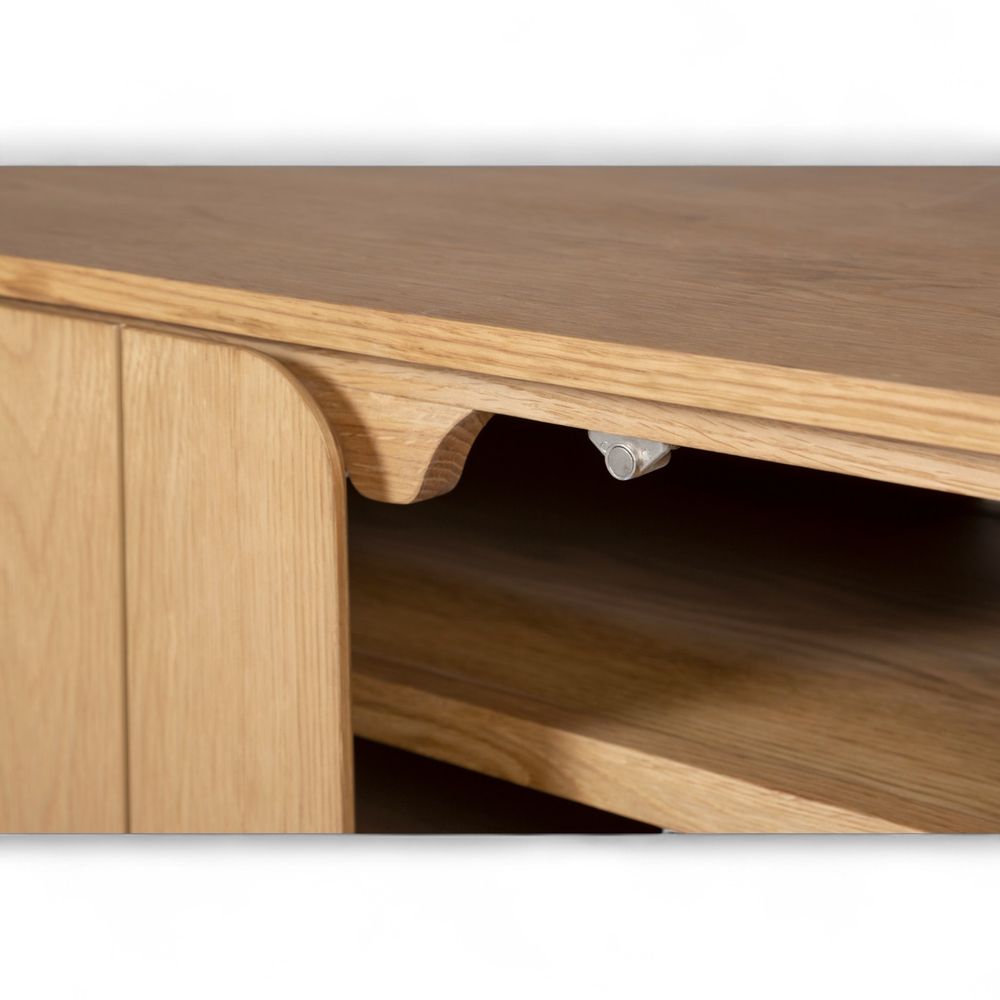 Meuble télé 180 cm 4 portes en chêne naturel