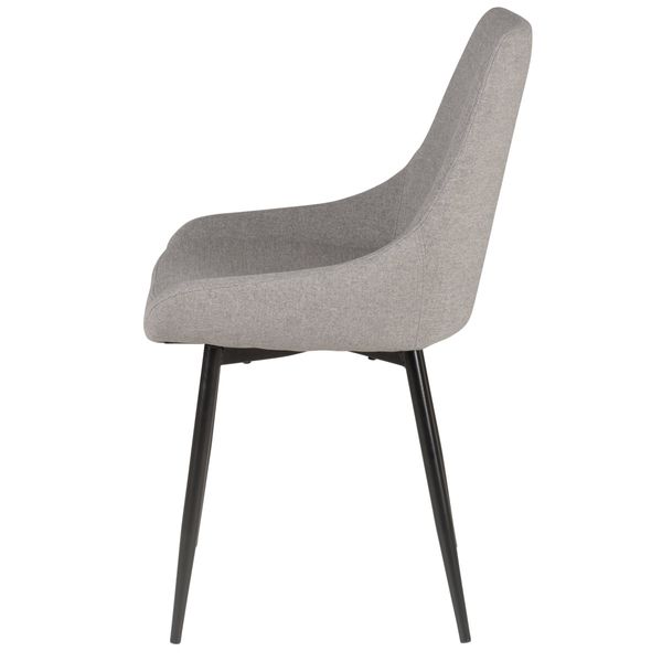 Chaise en tissu gris clair et pieds métal BARI