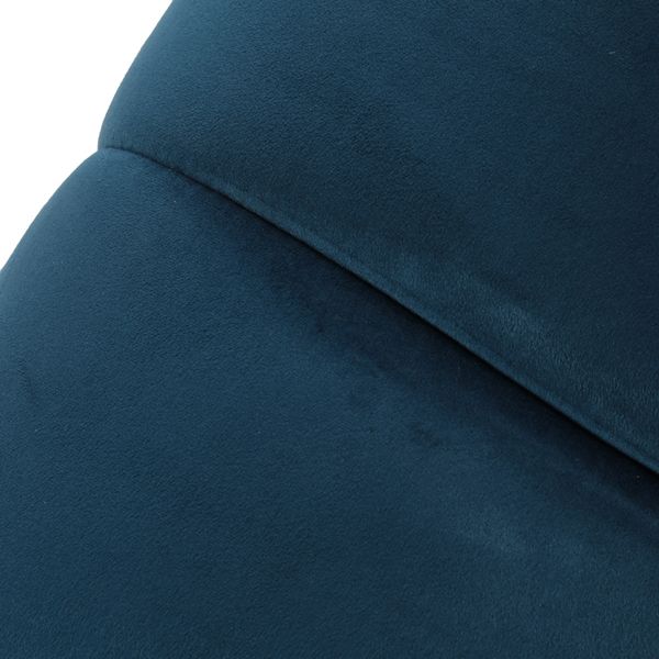 Fauteuil velours bleu capitonné Amaro