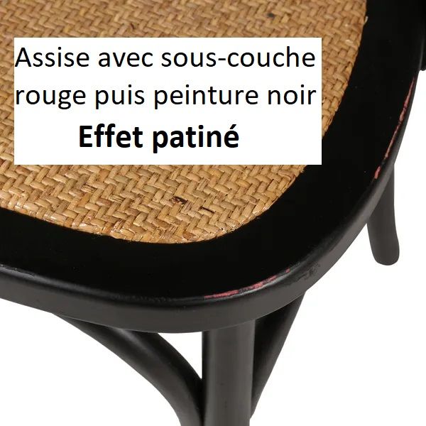 Chaise en bois noire Villa Florence - Bistrot