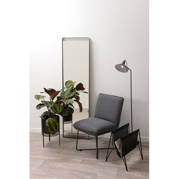 Fauteuil tissu et métal gris foncé design Hall