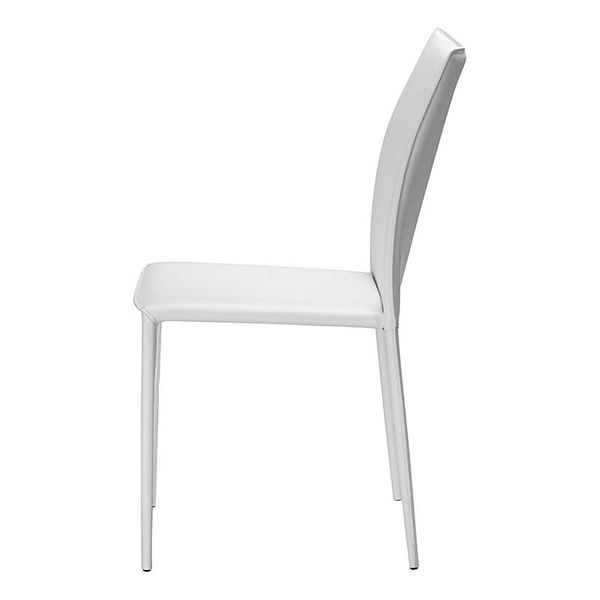 Chaise de repas cuir blanc Solène