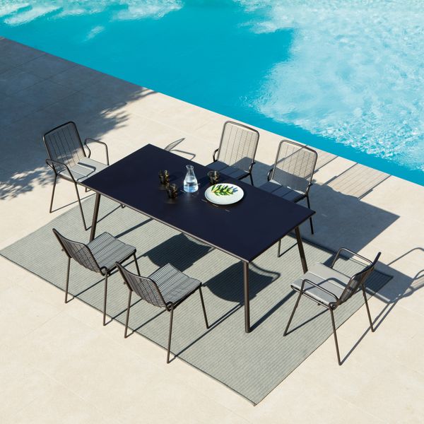 Table de jardin métal anthracite ROMA