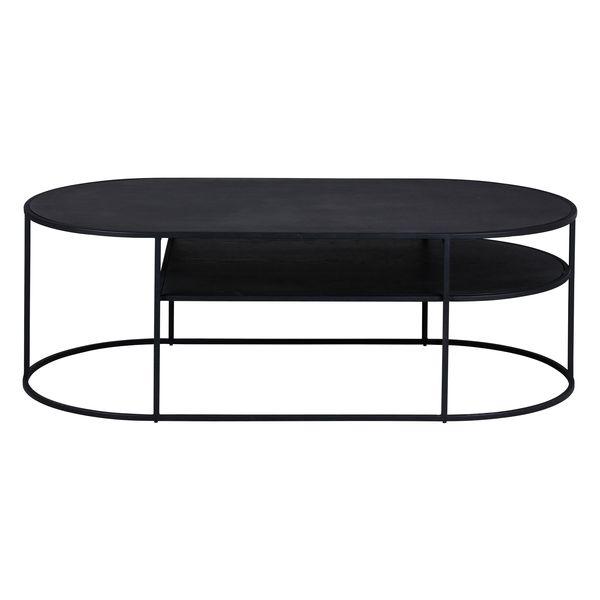 Table basse chêne noir et métal GRAYSON