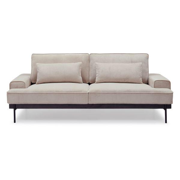 Canapé 3 places velours cotelé beige Yoko