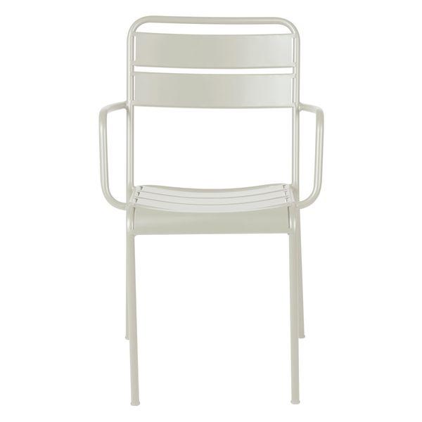 Chaise accoudoirs extérieur métal beige OPUS