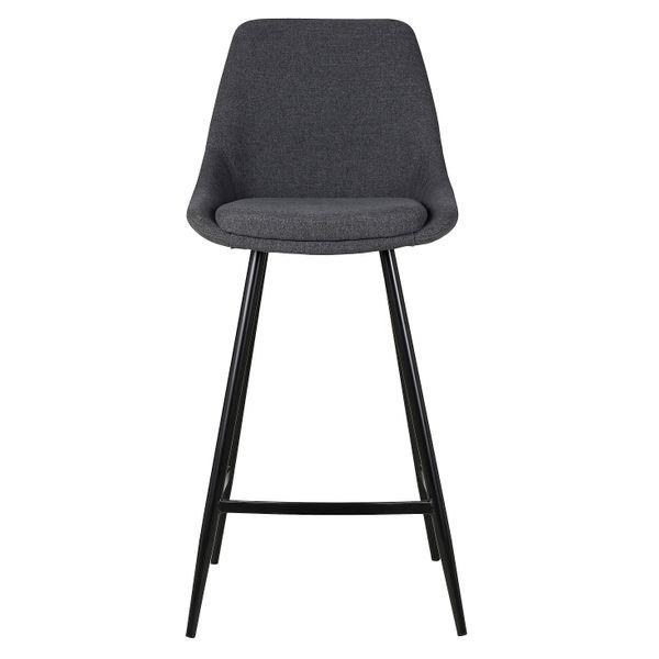 Chaise plan de travail tissu gris foncé piètement métal BARI