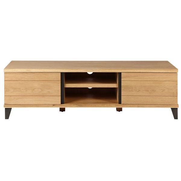 Meuble TV chêne et métal 150 cm 2 portes Manhattan