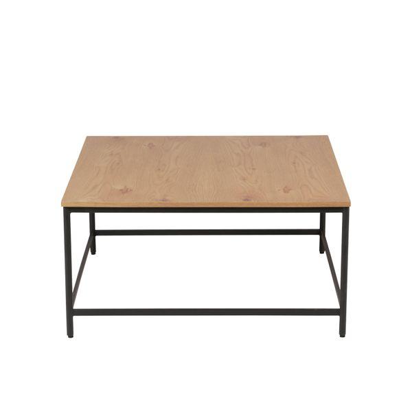 Table basse carrée bois et métal 80 cm ALLURE