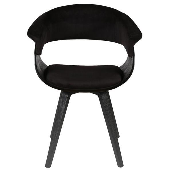 Chaise design accoudoirs velours noir Kyo
