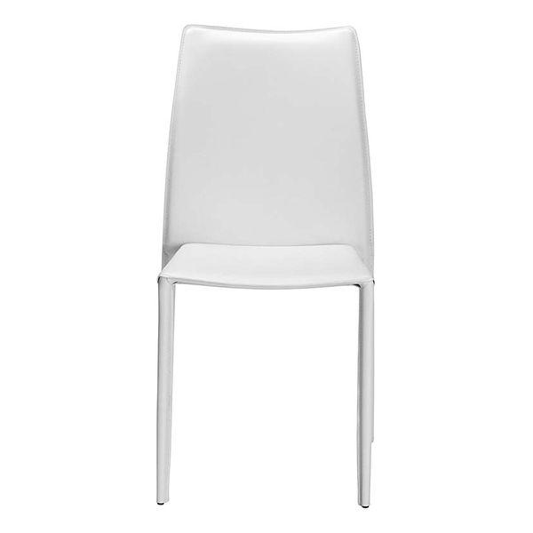 Chaise de repas cuir blanc Solène