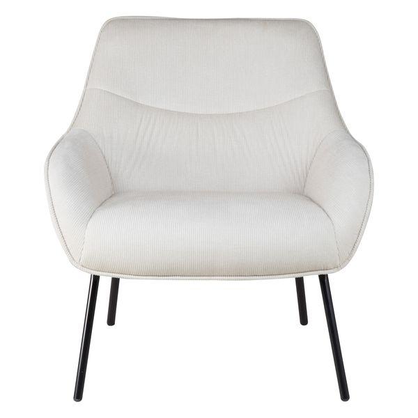 Fauteuil velours côtelé beige Martin