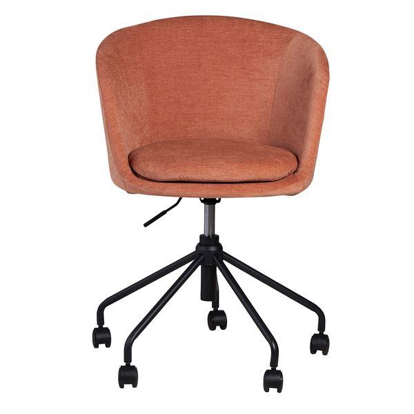 Chaise de bureau tissu soft touch saumon Mado