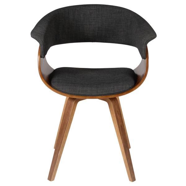 Chaise design accoudoirs en tissu gris foncé Kyo