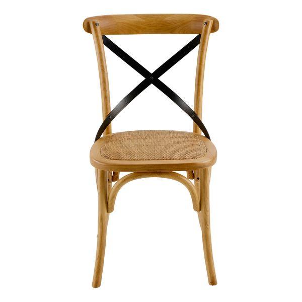Chaise en bois naturelle croisillon noir Villa Florence - Bistrot