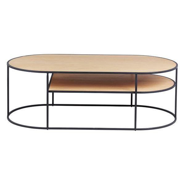 Table basse plateau chêne naturel 120cm GRAYSON