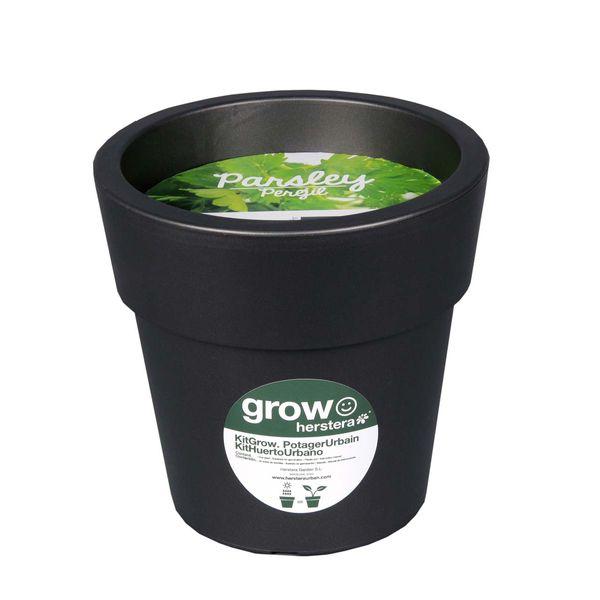 Kit persil à faire pousser en pot 24 cm anthracite