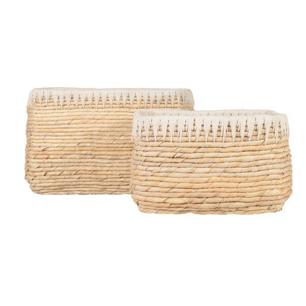 Panier rectangulaire tressage Abaca et corde Rop (set de 2)