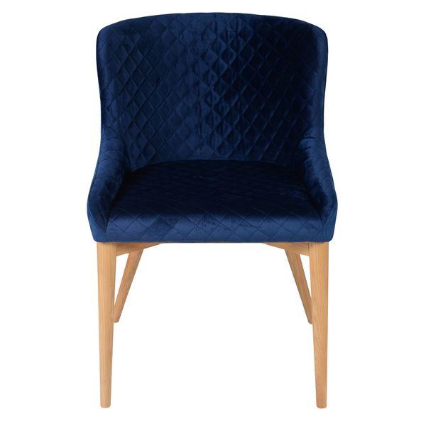Chaise velours bleu foncé piétement frêne Paris