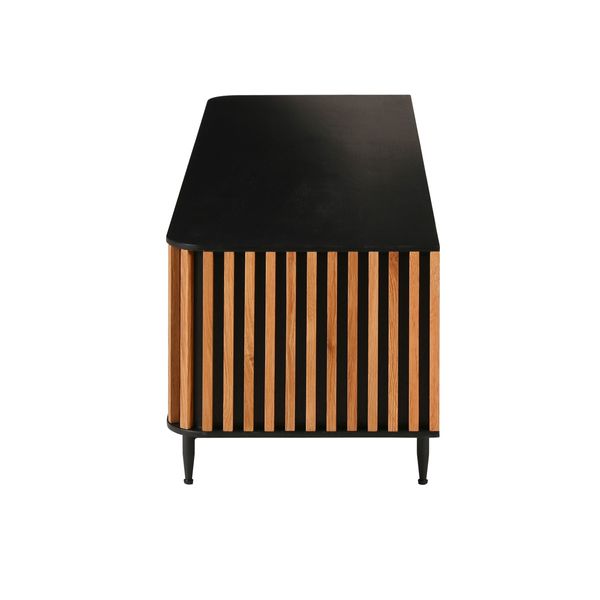 Meuble Tv 130 cm 4 niches plaqué chêne Linea