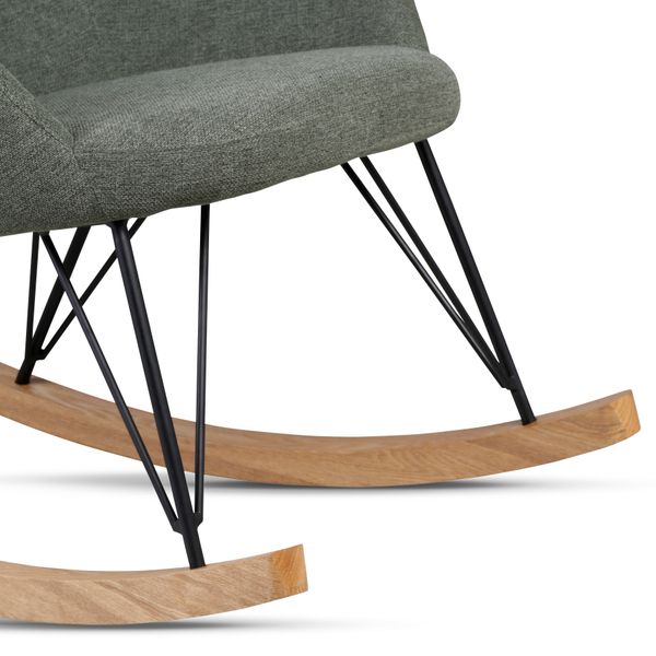 Rocking-chair scandinave tissu vert sapin Evy
