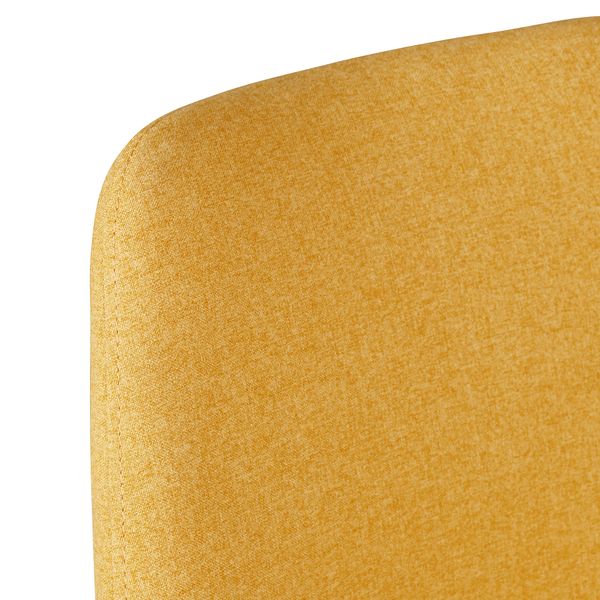 Chaise tissu jaune moutarde piètement métal noir BARI