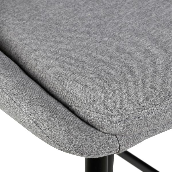 Chaise plan de travail tissu gris clair piètement métal BARI
