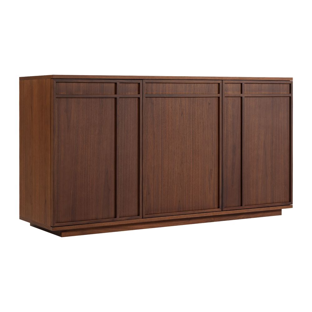 Meuble bas 3 portes placage noyer