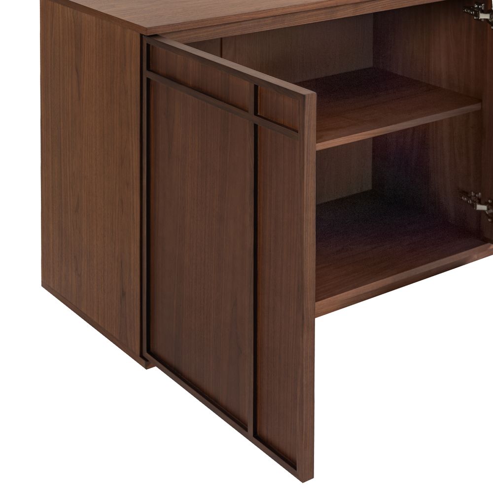 Meuble bas 3 portes placage noyer