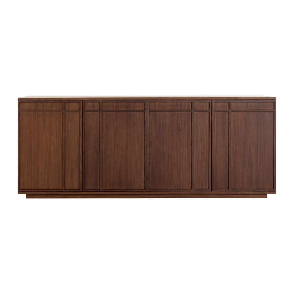 Meuble bas 4 portes placage noyer