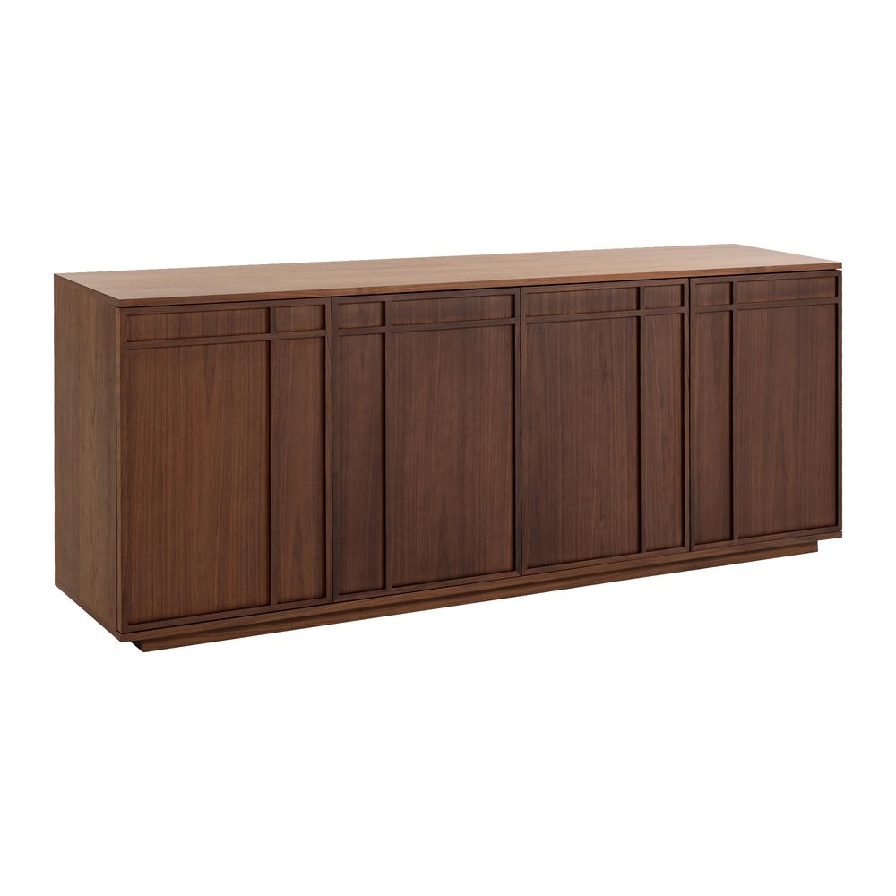 Meuble bas 4 portes placage noyer