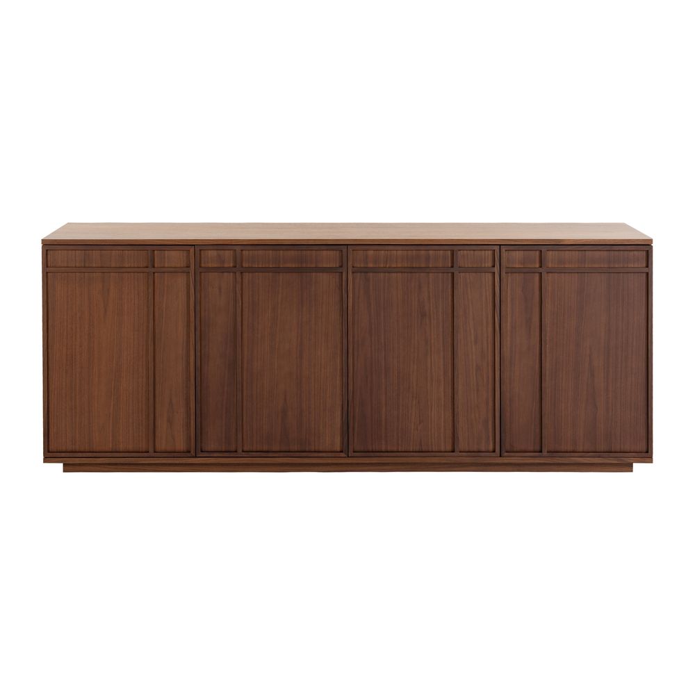 Meuble bas 4 portes placage noyer
