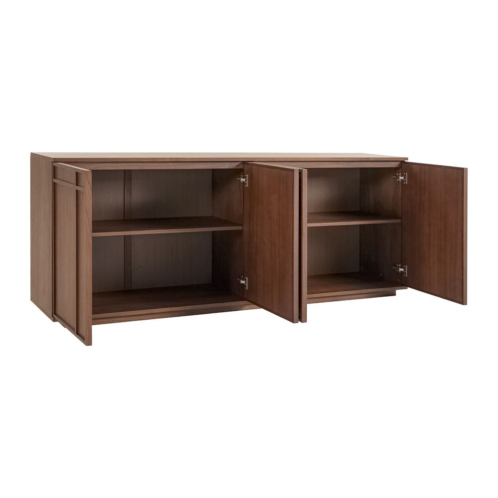 Meuble bas 4 portes placage noyer