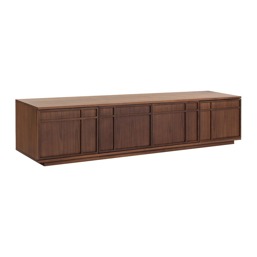 Meuble TV 4 portes placage noyer