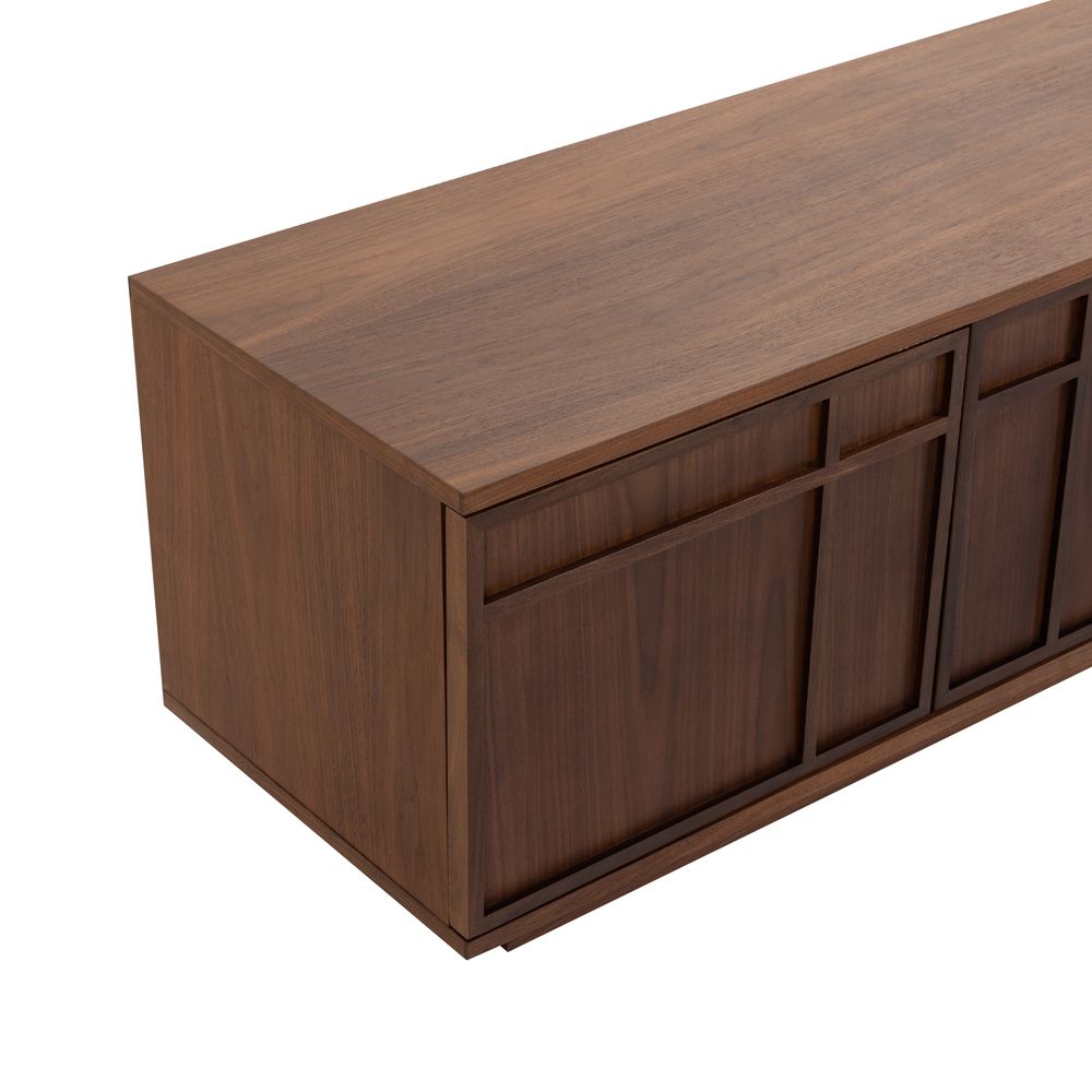 Meuble TV 4 portes placage noyer