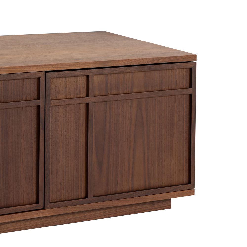 Meuble TV 4 portes placage noyer