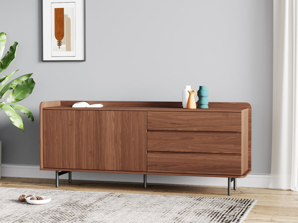 Meuble bas 2 portes 3 tiroirs - 150cm Gatsby