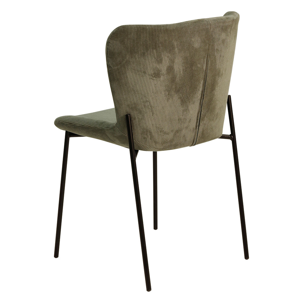 Chaise repas velours côtelé vert amande Holden
