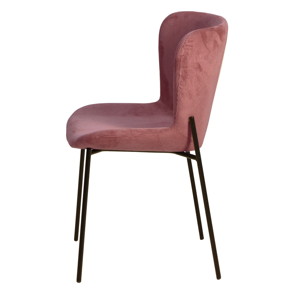 Chaise repas velours côtelé pêche Holden